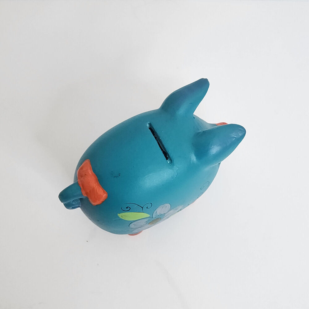 Vintage NAPCOWARE Ceramic Coin Piggy Bank w Flowers M-7139 - Picture 5 of 8